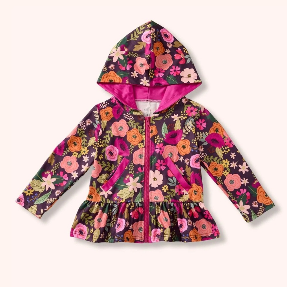 Floral Kids Jacket with Hood